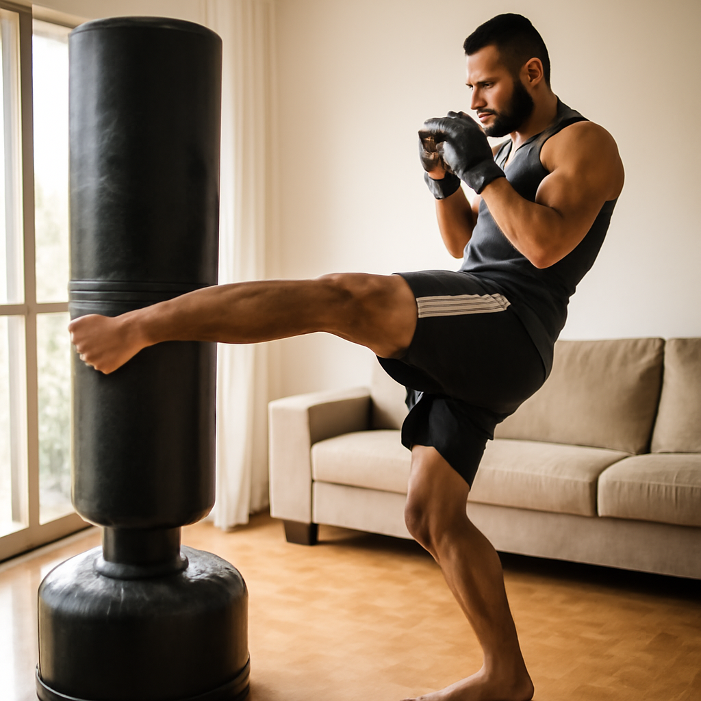 Calejamento inteligente no Muay Thai: como usar o saco de pancada de chão para fortalecer as canelas com segurança
